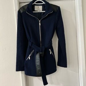 GUESS Navy Teddy Jacket with Black Accents